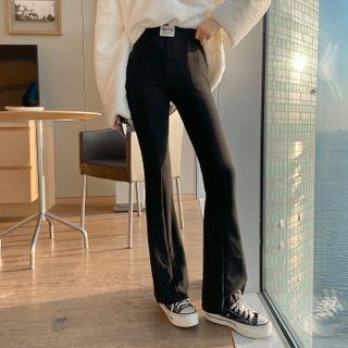 Patched Napped Boot-cut Pants