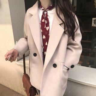 Notch-lapel Double-breasted Coat As Shown In Figure - One Size