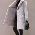 Fleece-lined Notch Lapel Coat