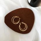 Layered Ear Stud 1 Pair - Gold - One Size