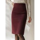 Zip-back Napped Pencil Skirt