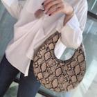 Faux-leather Snake-print Satchel