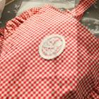 Frilled Gingham Shopper Bag Red - One Size