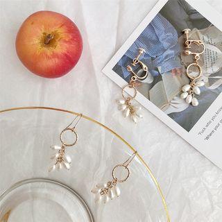 Faux Pearl Dangle Earring / Clip-on Earring
