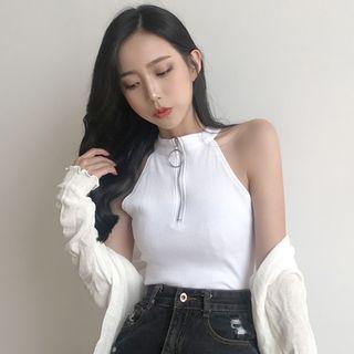 Zip-up Knit Top