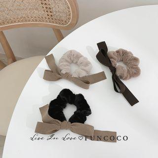 Faux Fur Hair Tie Black - One Size