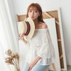 Eyelet Lace Off-shoulder Blouse