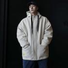 Plain Fleece-lined Hooded Zipper Jacket