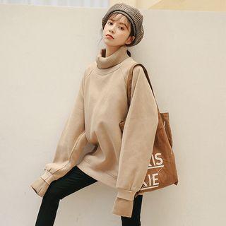 Turtleneck Mock Two Piece Oversized Top