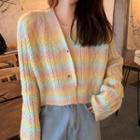 Rainbow Cardigan As Shown In Figure - One Size