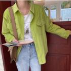 Corduroy Shirt Neon Green - One Size