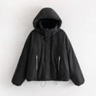 Zip-pocket Long-sleeve Hooded Jacket