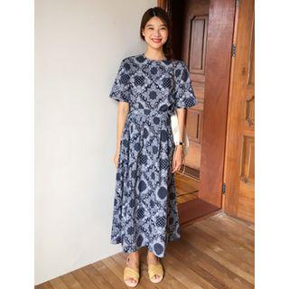 Set: Paisley Top + Long A-line Skirt