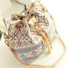 Patterned Canvas Bucket Bag