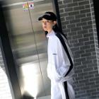 Set: Letter-embroidered Jacket + Contrast-trim Sweatpants