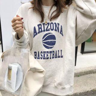 Lettering Pullover / Maxi Knit Straight-fit Skirt