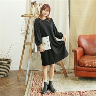 Round-neck Puff-sleeve Pullover Dress