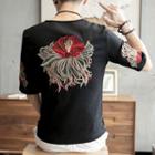 Elbow-sleeve Flowers Embroidery T-shirt