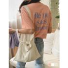 Letter-printed Pastel-color T-shirt