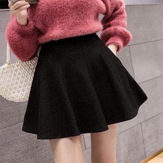 Plain Woolen Mini Skirt