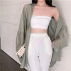 Bandeau / Wide Leg Pants / Shirt