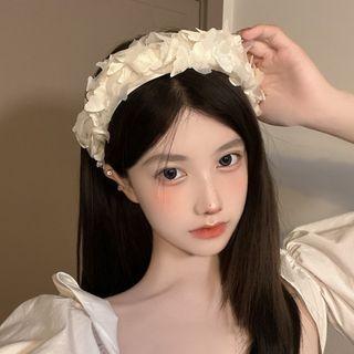 Bow Mesh Headband White - One Size