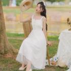 Sleeveless Lace-up A-line Dress / Top