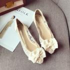 Ribbon Accent Mesh Panel Sandals