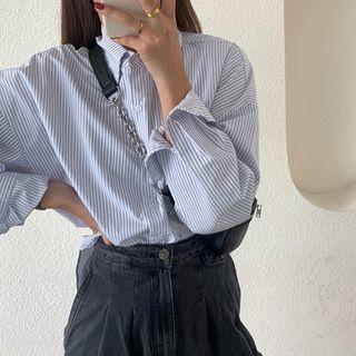 Pinstriped Shirt Stripe - Blue & White - One Size