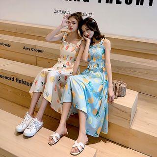Spaghetti Strap Printed Midi Dress (various Designs)