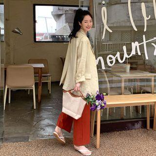 Pastel Linen Boxy Blazer