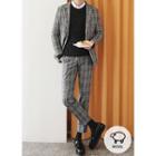 Set: Glen-plaid Wool Blend Blazer + Dress Pants