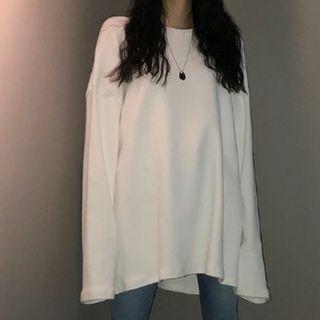 Loose-fit Plain T-shirt White - One Size