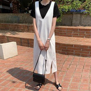 Drawstring-back Sleeveless Dress