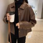 Button-up Faux Leather Jacket