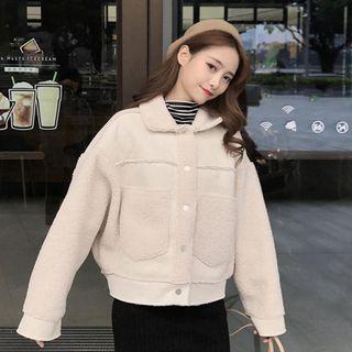 Fleece Panel Snap-buttoned Jacket