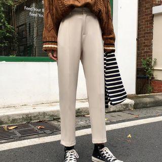 Seam Front Straight Cut Cropped Pants