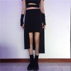 Asymmetric Cutout Midi Skirt