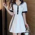 Short-sleeve Letter Print Top / Shorts / Dress / Set