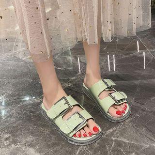 Platform Belted Slippers