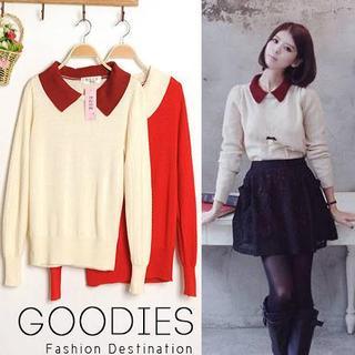 Contrast-trim Knit Sweater