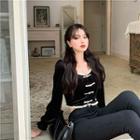 Lace Velvet Long-sleeved Dress