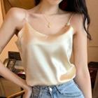 Faux Pearl Silky Camisole Top