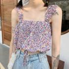 Short-sleeve T-shirt / Floral Camisole