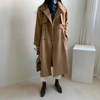 Handmade Woolen Trench Coat Beige - One Size