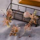 Wedding Faux Pearl Branches Hair Clip Set Of 3 - Light Pink - One Size