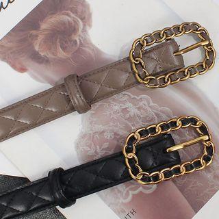 Quilted Faux Leather Belt