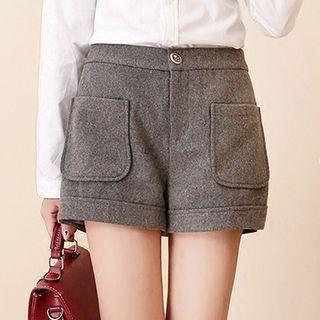 Wool Blend Pocket-accent Shorts