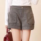 Wool Blend Pocket-accent Shorts