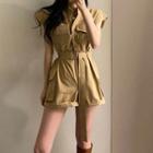 Cap-sleeve Cargo Playsuit